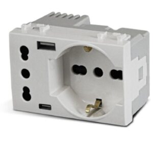 Presa schuko bipasso+presa std italiano+USB tipo A e C